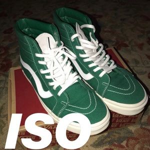 Green sk8 hi vans women’s 7.5